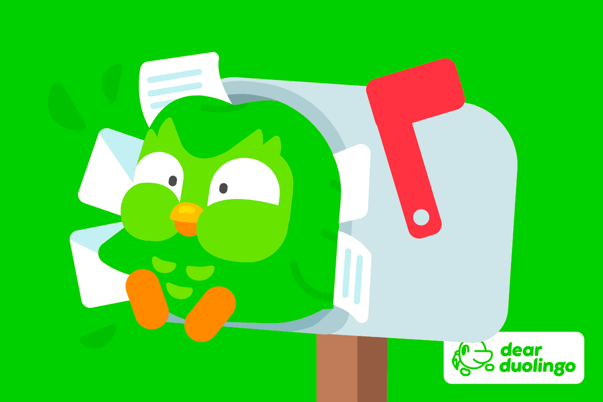 Duo the owl inside a green mailbox