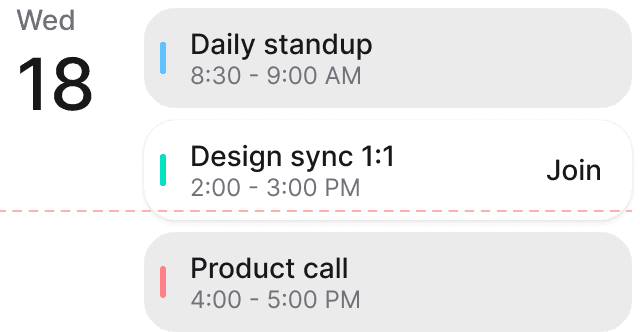 Agenda component preview